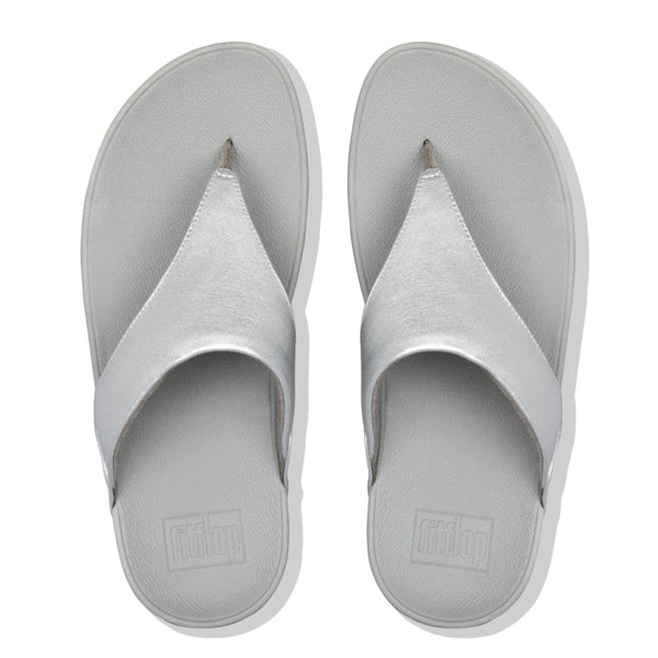 Fitflop I88-011 Lulu Ladies Silver Leather Toe Post Sandals - elevate your sole
