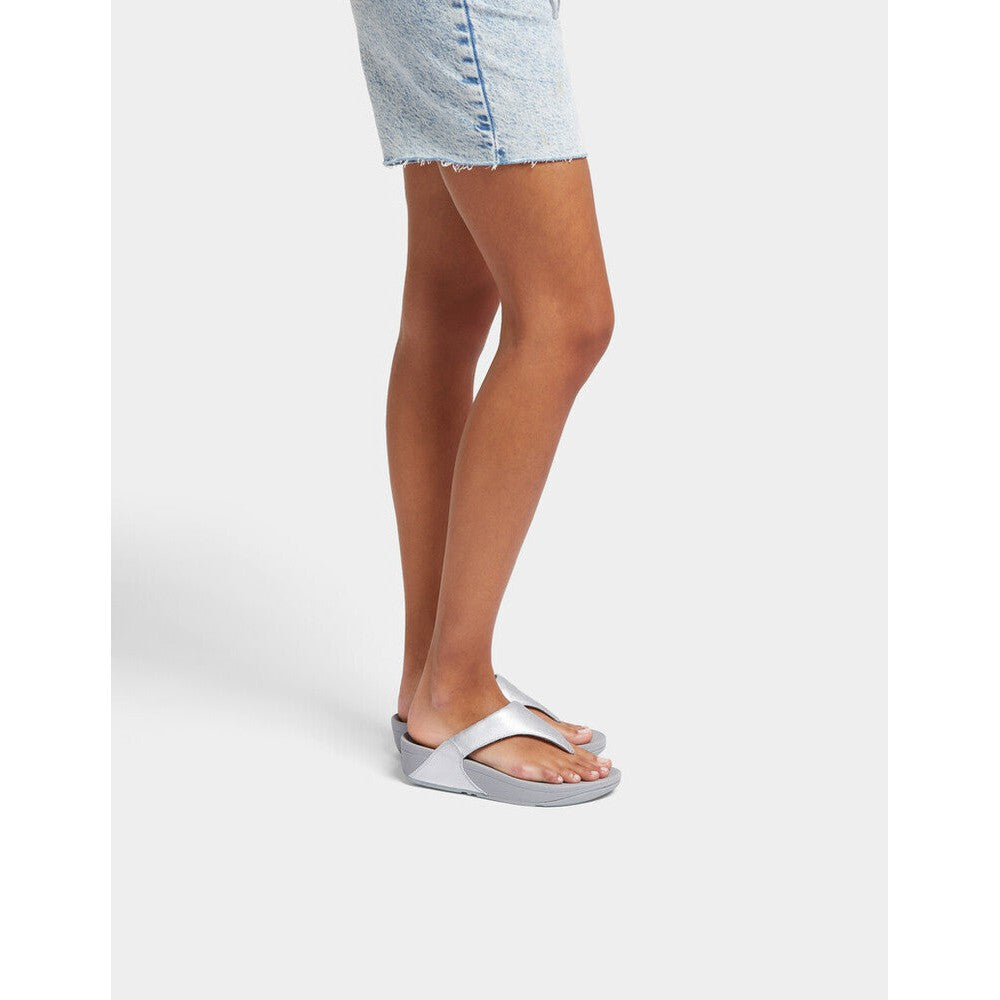 Fitflop I88-011 Lulu Ladies Silver Leather Toe Post Sandals - elevate your sole