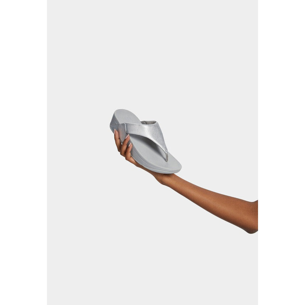 Fitflop I88-011 Lulu Ladies Silver Leather Toe Post Sandals - elevate your sole