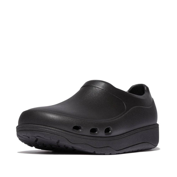 Fitflop Id4-090 Work Clogs Ladies Wide Black Slip Ons-elevate your sole