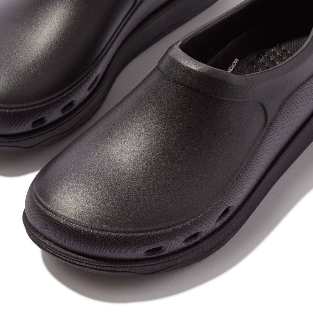 Fitflop Id4-090 Work Clogs Ladies Wide Black Slip Ons-elevate your sole