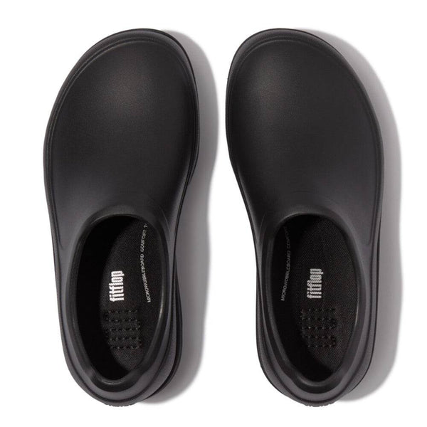 Fitflop Id4-090 Work Clogs Ladies Wide Black Slip Ons-elevate your sole