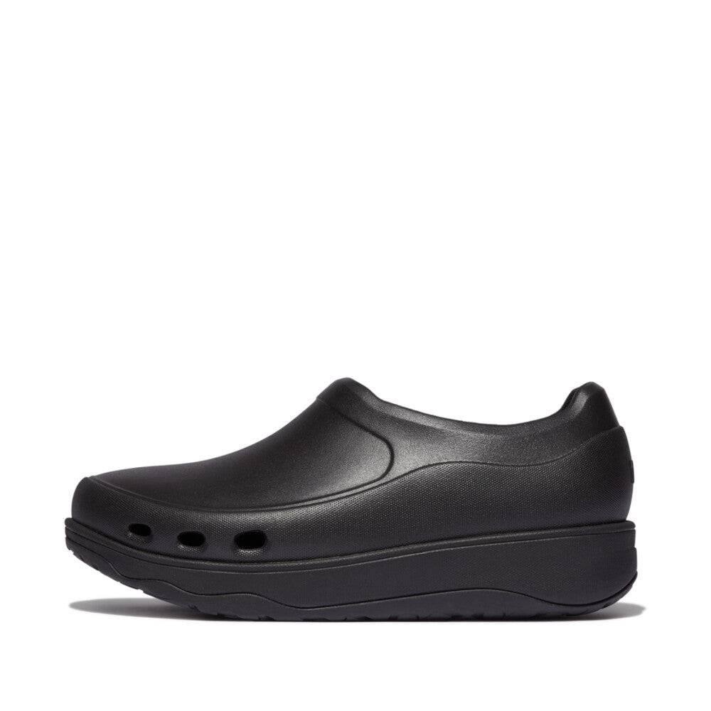 Fitflop Id4-090 Work Clogs Ladies Wide Black Slip Ons-elevate your sole