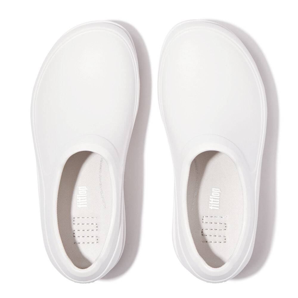 Fitflop Id4-194 Work Clogs Ladies Wide Urban White Slip Ons-elevate your sole