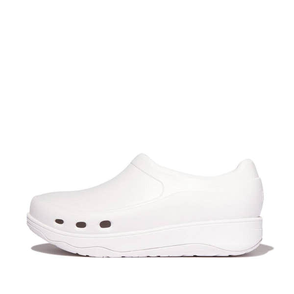 Fitflop Id4-194 Work Clogs Ladies Wide Urban White Slip Ons-elevate your sole