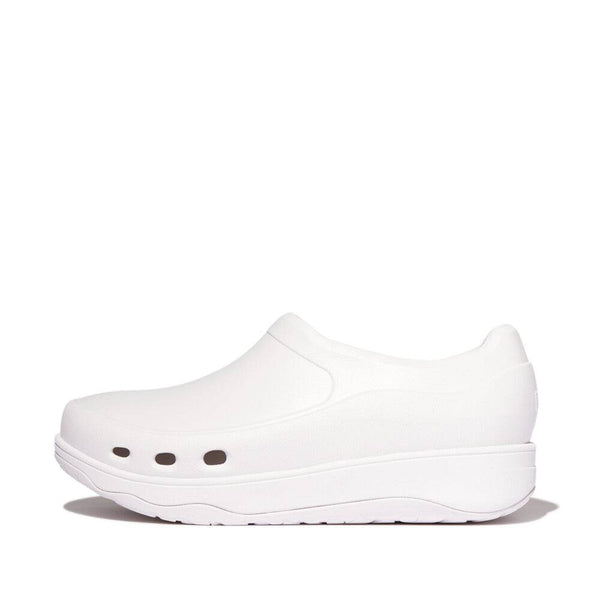 Fitflop Id4-194 Work Clogs Ladies Wide Urban White Slip Ons-elevate your sole