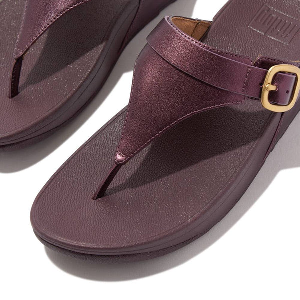 Fitflop Ig4-B38 Lulu Adjustable Buckle Ladies Metallic Mauve Leather