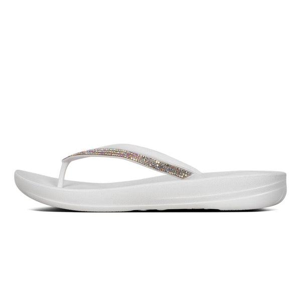 Fitflop R08-194 Iqushion Sparkle Ladies Urban White Toe Post Sandals-elevate your sole