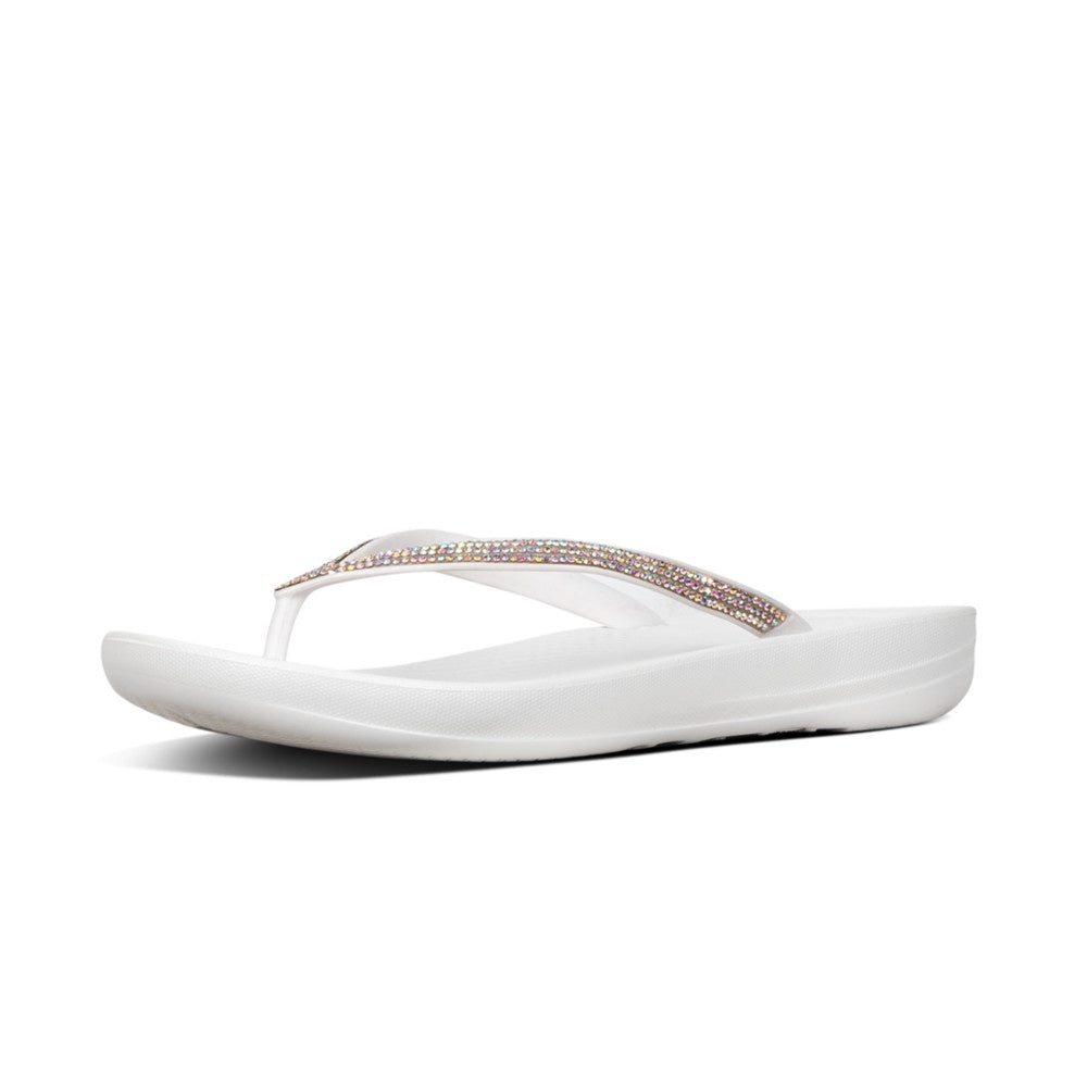 Fitflop R08-194 Iqushion Sparkle Ladies Urban White Toe Post Sandals - elevate your sole