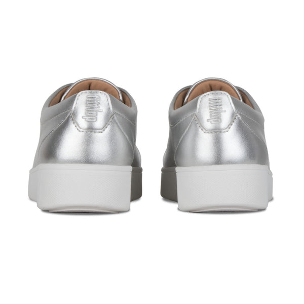 Fitflop Rally X22-011 Ladies Silver Leather Lace Up Trainers - elevate your sole