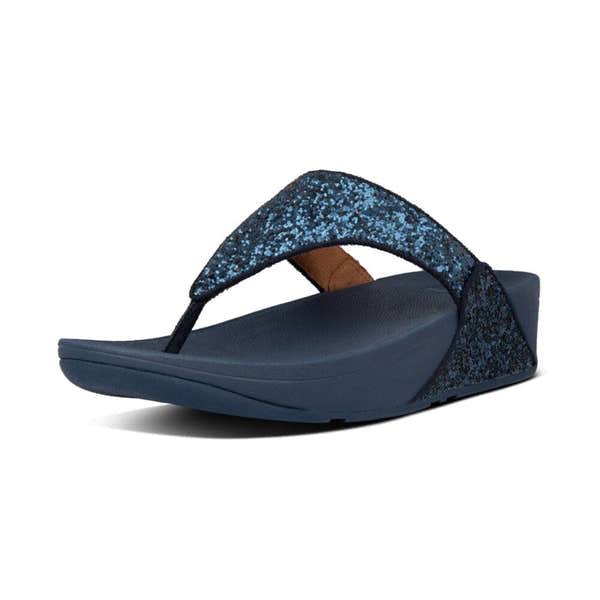 Fitflop X03-399 Lulu Glitter Ladies Midnight Navy Glitter Toe Post Sandals-elevate your sole