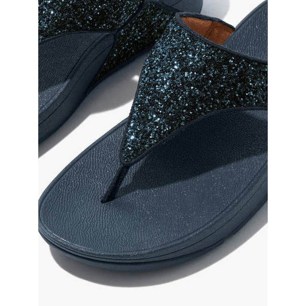 Fitflop X03-399 Lulu Glitter Ladies Midnight Navy Glitter Toe Post Sandals-elevate your sole