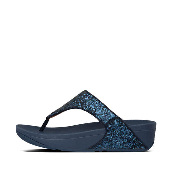 Fitflop X03-399 Lulu Glitter Ladies Midnight Navy Glitter Toe Post Sandals - elevate your sole