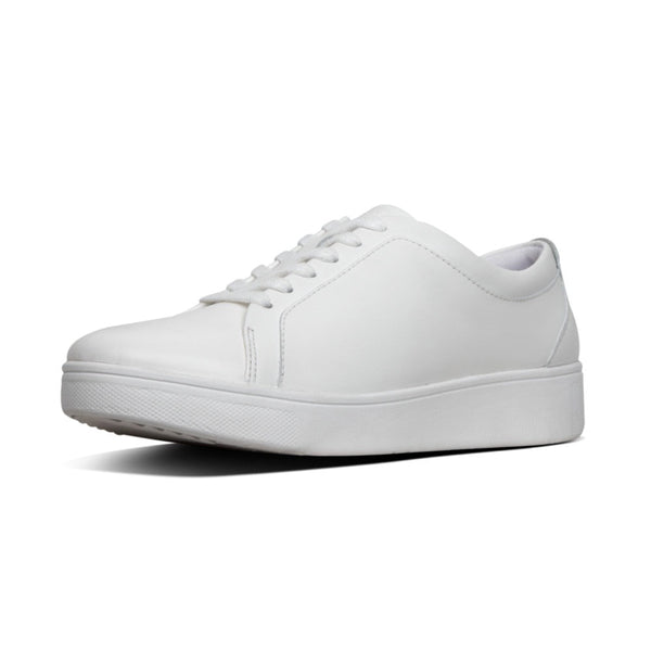 Fitflop X22-194 Rally Ladies Urban White Leather Lace Up Trainers - elevate your sole