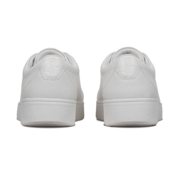 Fitflop X22-194 Rally Ladies Urban White Leather Lace Up Trainers - elevate your sole