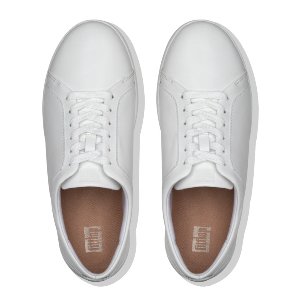 Fitflop X22-194 Rally Ladies Urban White Leather Lace Up Trainers - elevate your sole