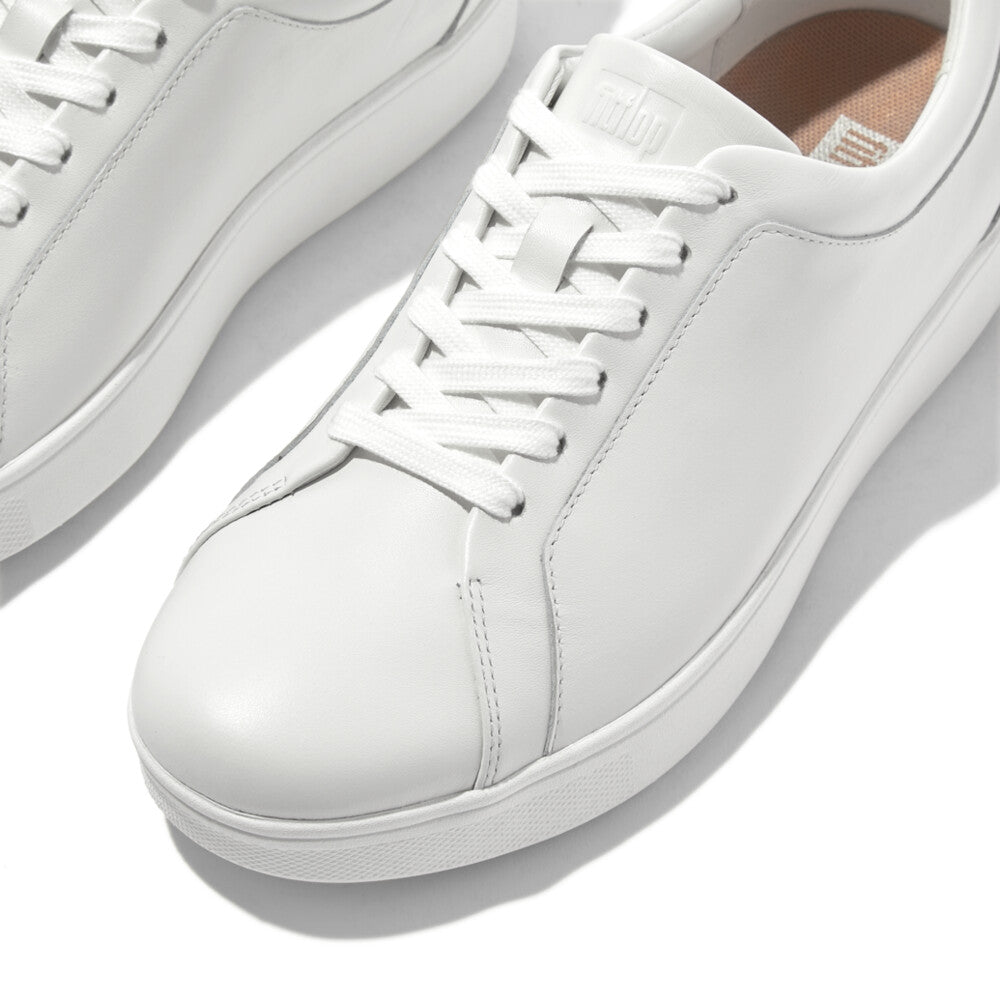 Fitflop X22-194 Rally Ladies Urban White Leather Lace Up Trainers - elevate your sole