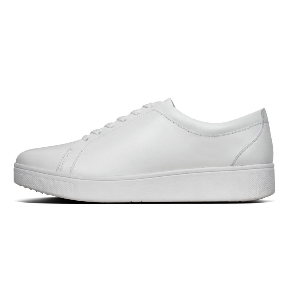 Fitflop X22-194 Rally Ladies Urban White Leather Lace Up Trainers - elevate your sole