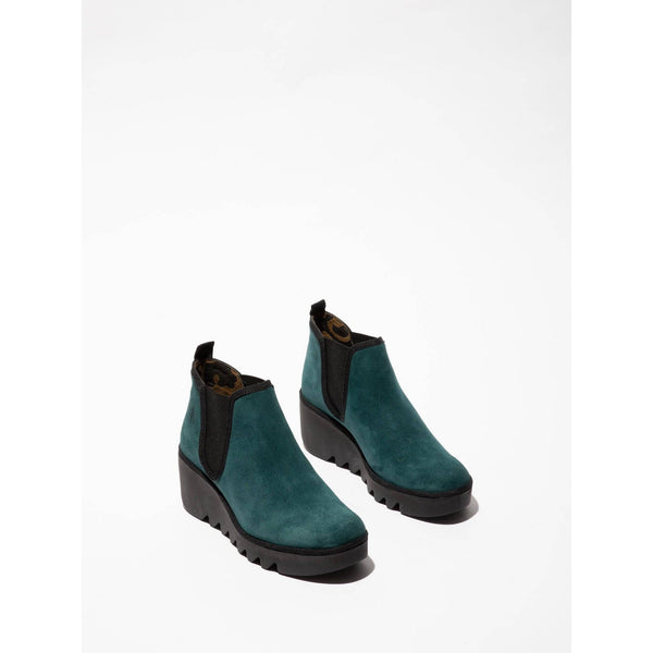 Fly BYNE349 Oil Ladies Petrol Suede Pull On Ankle Boots-elevate your sole