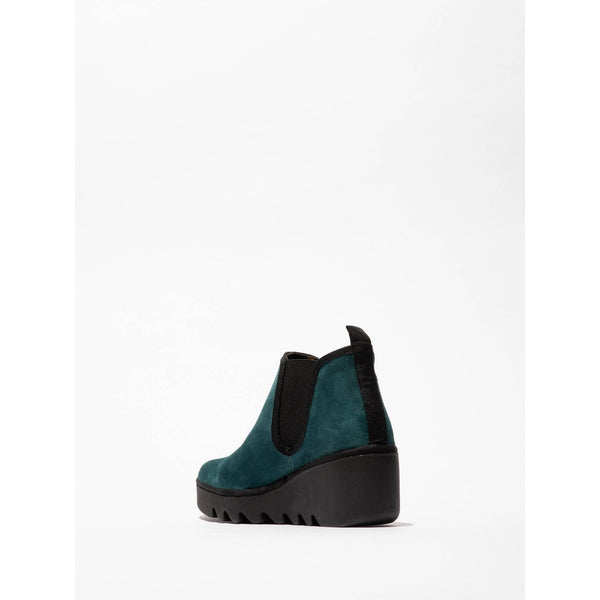Fly BYNE349 Oil Ladies Petrol Suede Pull On Ankle Boots-elevate your sole
