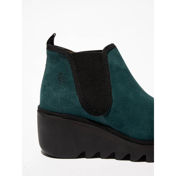 Fly BYNE349 Oil Ladies Petrol Suede Pull On Ankle Boots-elevate your sole
