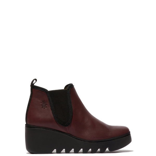 Fly Byne 349 Ladies Bordeaux Leather Pull On Ankle Boots-elevate your sole