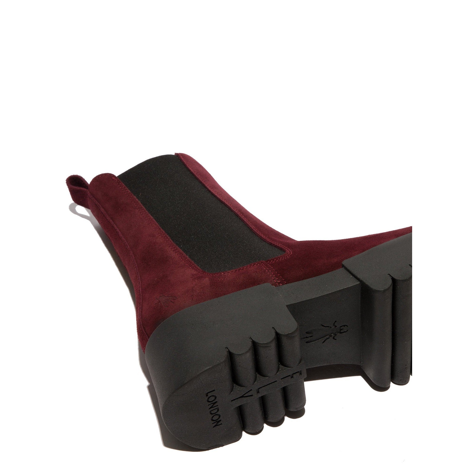 Fly EreL007 Ladies Oil Wine Red Suede Pull On Ankle Boots-elevate your sole