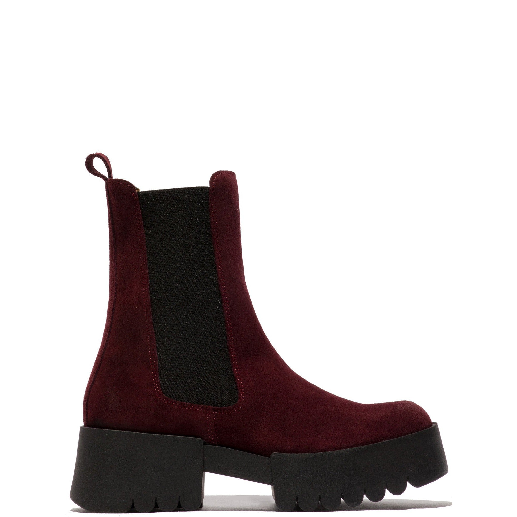 Fly EreL007 Ladies Oil Wine Red Suede Pull On Ankle Boots-elevate your sole