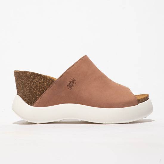 Fly Gino 966 Ladies Pink Leather Slip On Sandals-elevate your sole