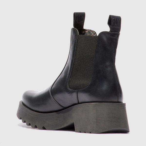 Fly Medi789 Ladies Rug Black Leather Pull On Ankle Boots-elevate your sole