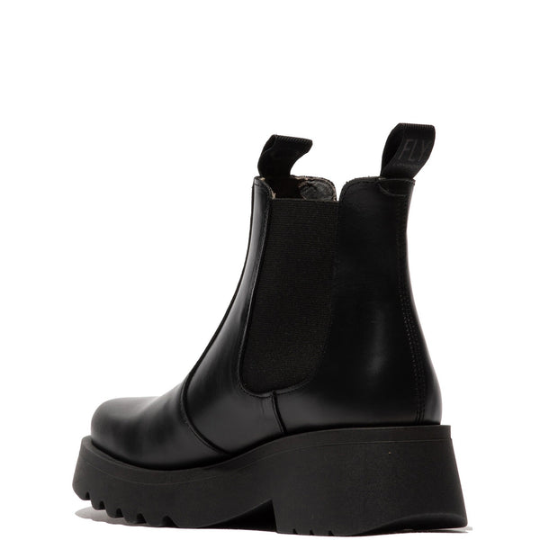Fly Medi789 Ladies Rug Black Leather Pull On Ankle Boots-elevate your sole