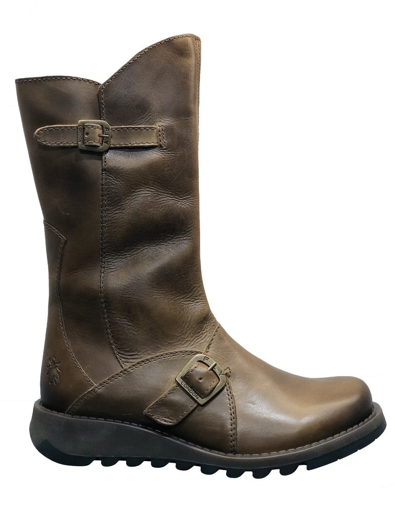 Fly Mes 2 Ladies Rug Camel Mid Calf Leather Boots - elevate your sole