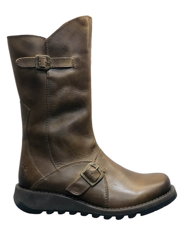 Fly Mes 2 Ladies Rug Camel Mid Calf Leather Boots - elevate your sole