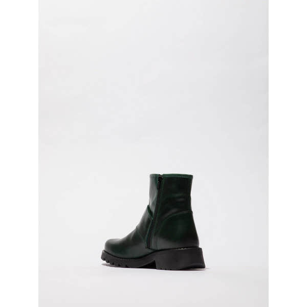 Fly RILY991 Rug Ladies Petrol Leather Side Zip Ankle Boots-elevate your sole
