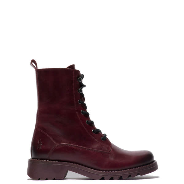 Fly Reid 893 Ladies Purple Leather Lace Up Ankle Boots-elevate your sole