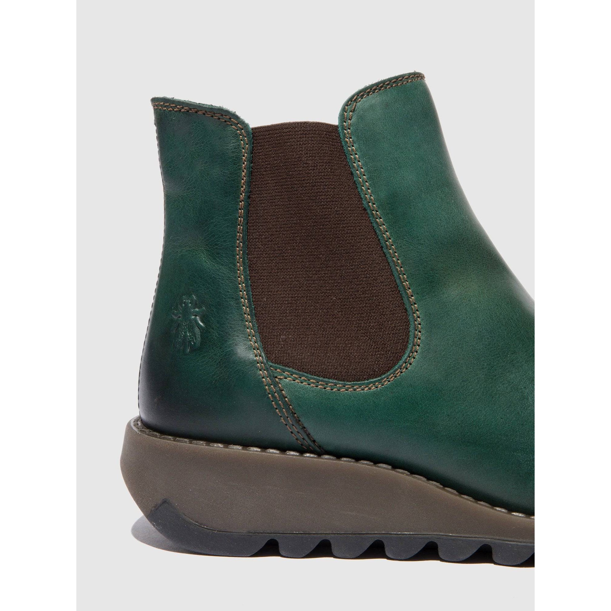Fly SALV195 Rug Ladies Petrol Leather Pull On Ankle Boots-elevate your sole