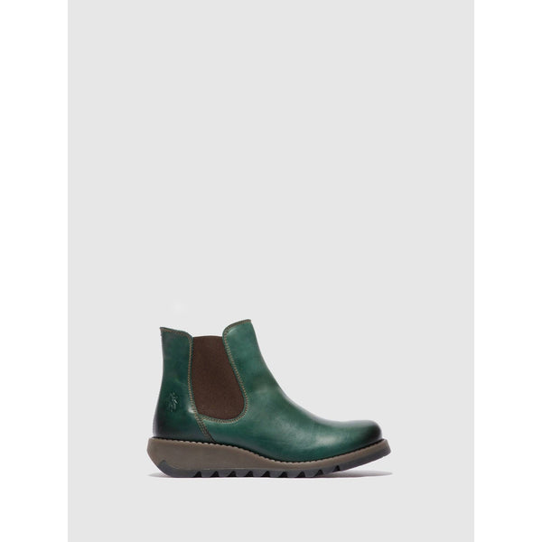 Fly SALV195 Rug Ladies Petrol Leather Pull On Ankle Boots-elevate your sole