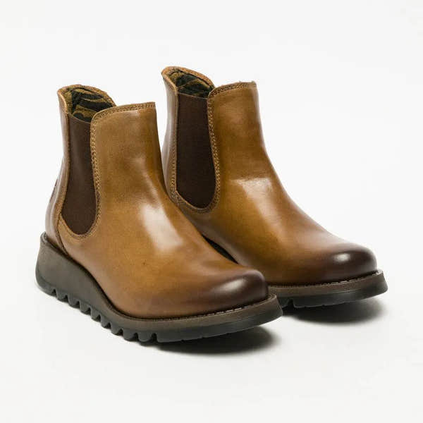 Fly London Salv Camel Leather Pull On Ankle Boots-elevate your sole