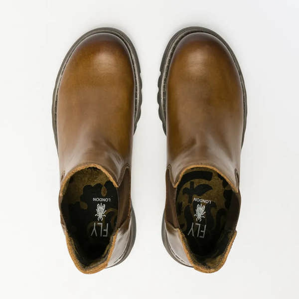 Fly London Salv Camel Leather Pull On Ankle Boots - elevate your sole