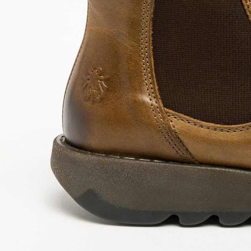 Fly London Salv Camel Leather Pull On Ankle Boots-elevate your sole