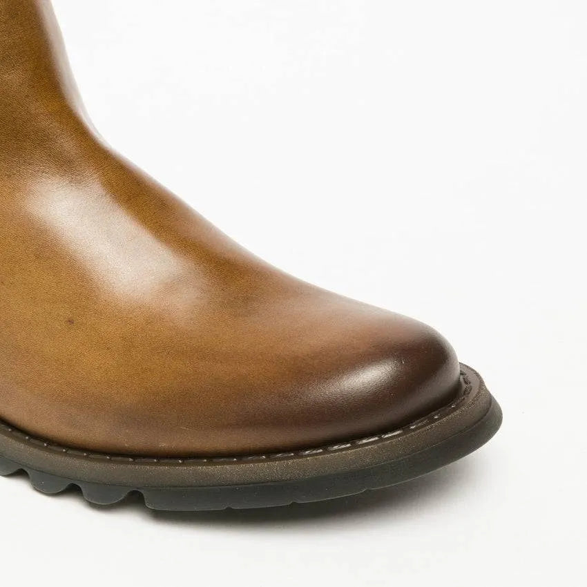 Fly London Salv Camel Leather Pull On Ankle Boots-elevate your sole