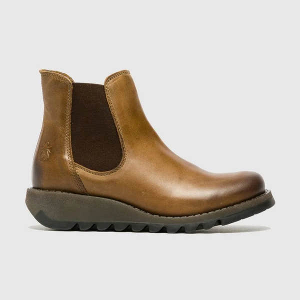 Fly London Salv Camel Leather Pull On Ankle Boots-elevate your sole