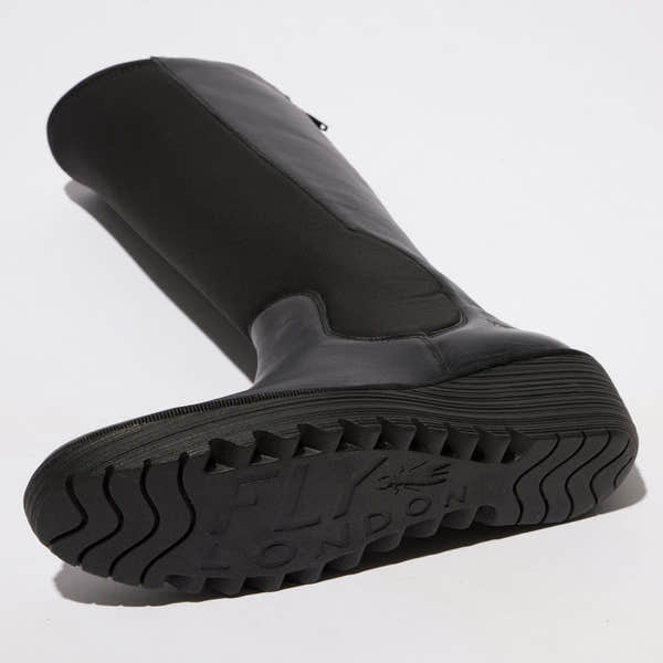 Fly Yoja401 Ladies Dublin Black Leather Back Zip Mid-Calf Boots-elevate your sole