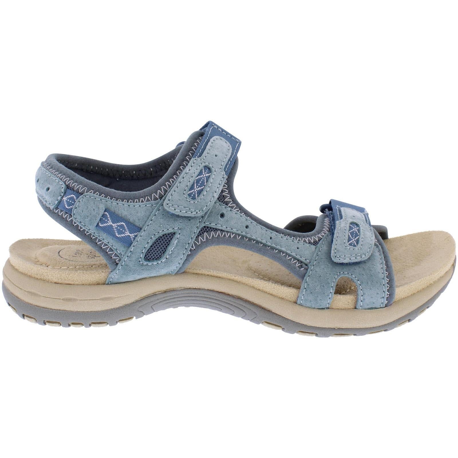Free Spirit 30526 Frisco Ladies Moroccan Blue Leather Arch Support Touch Fastening Sandals-elevate your sole