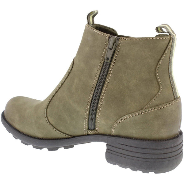Free Spirit 40812 Ascot Ladies Olive Leather Arch Support Side Zip Ankle Boots-elevate your sole
