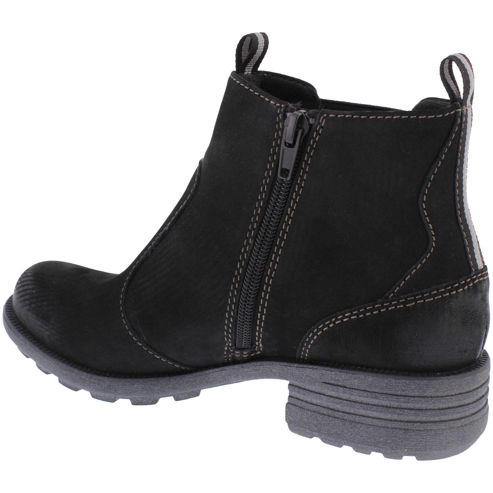 Free Spirit 40814 Ascot Ladies Black Leather Arch Support Side Zip Ankle Boots-elevate your sole