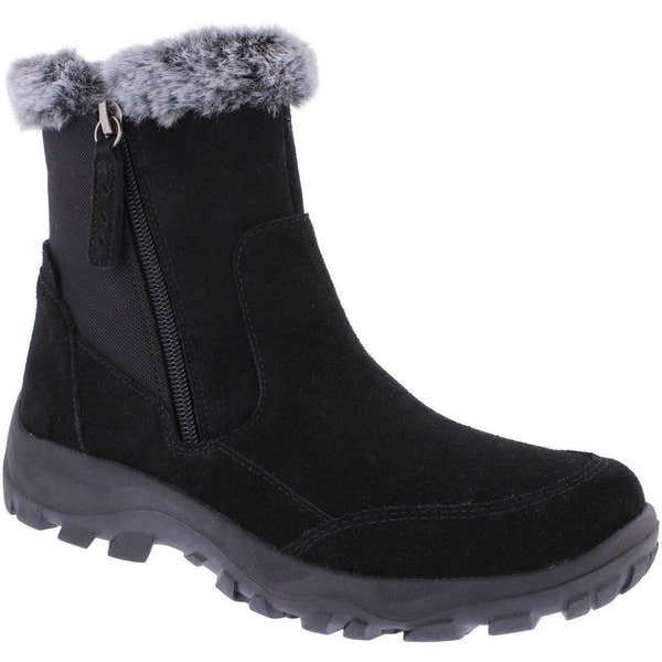 Free Spirit 40848 Adelyn Ladies Black Leather Arch Support Twin Zip Ankle Boots-elevate your sole