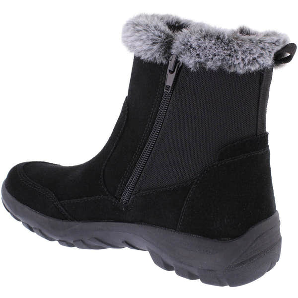 Free Spirit 40848 Adelyn Ladies Black Leather Arch Support Twin Zip Ankle Boots-elevate your sole