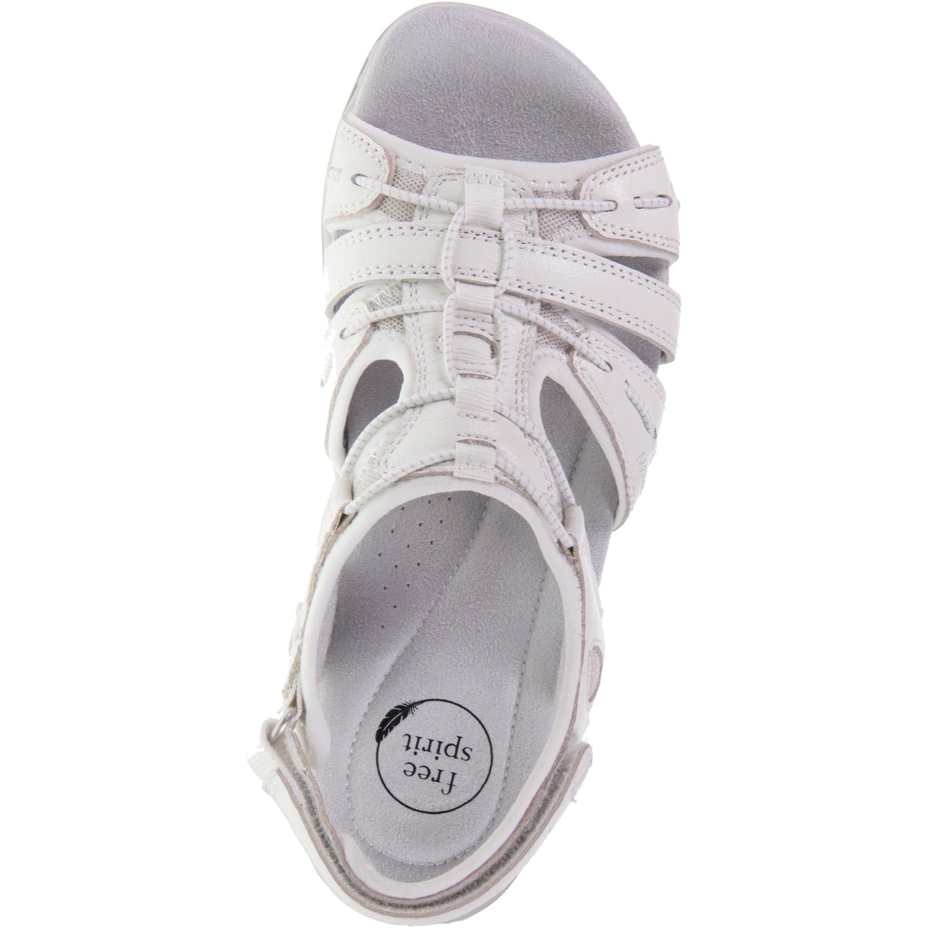 Free Spirit 41059 Fairmont 2 Ladies White Leather Arch Support Touch Fastening Sandals-elevate your sole