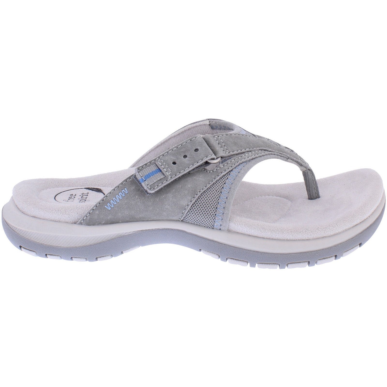 Free Spirit 41081 Juliet 2 Ladies Smoke Leather Arch Support Touch Fastening Sandals-elevate your sole